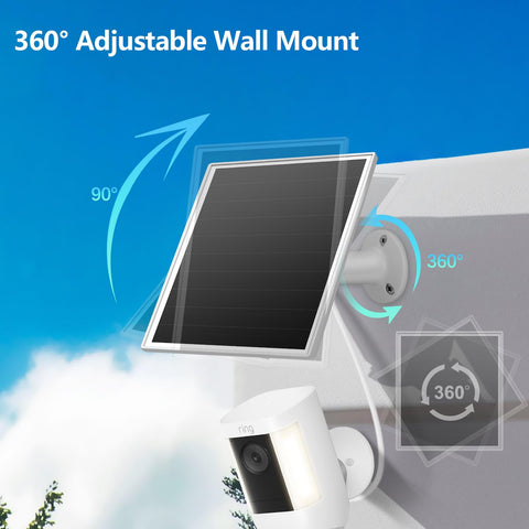 Orayafid 6W solar panel with a 360-degree bracket enables flexible placement.