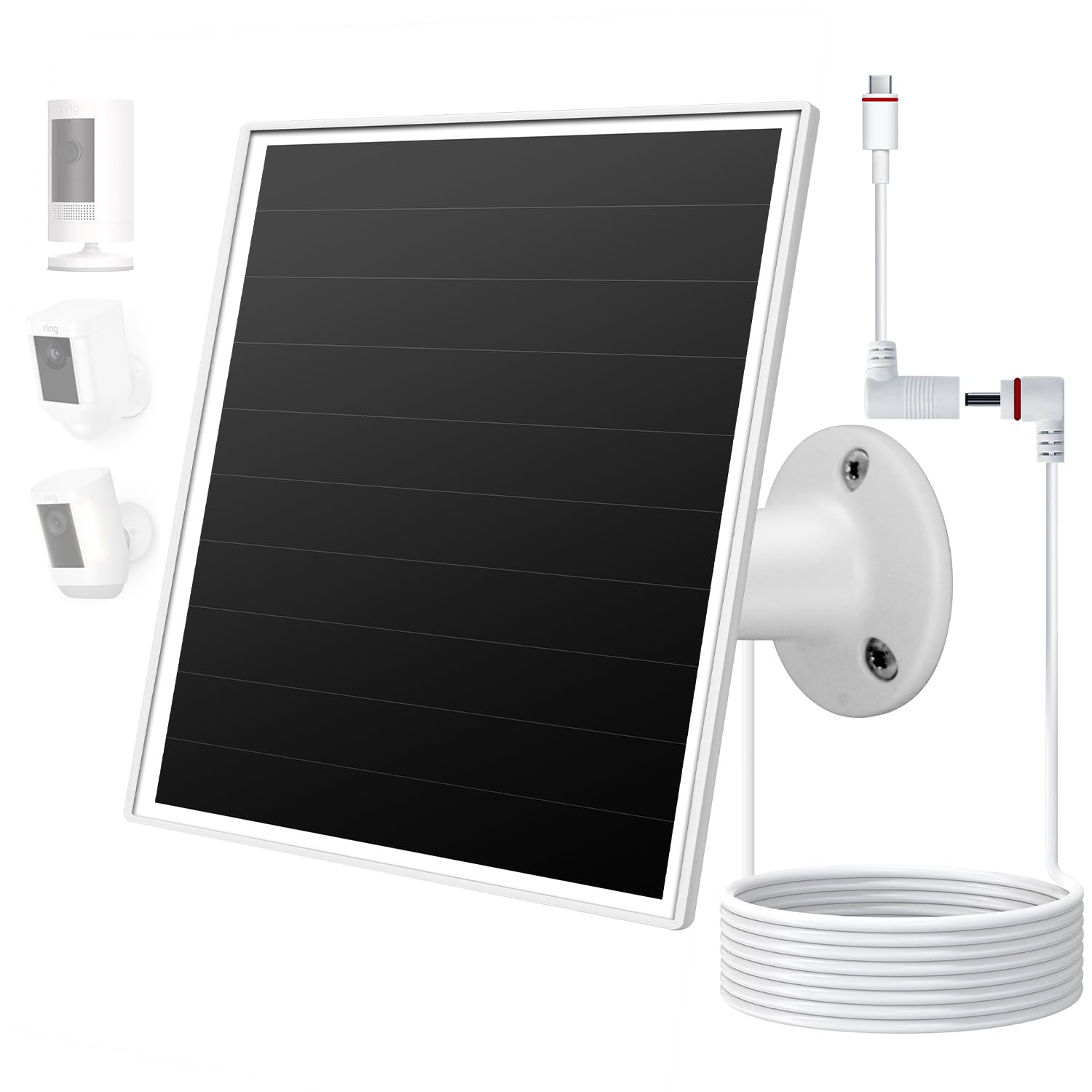 Orayafid 6W solar panel for Ring Stick Up Cam battery powers outdoor security.