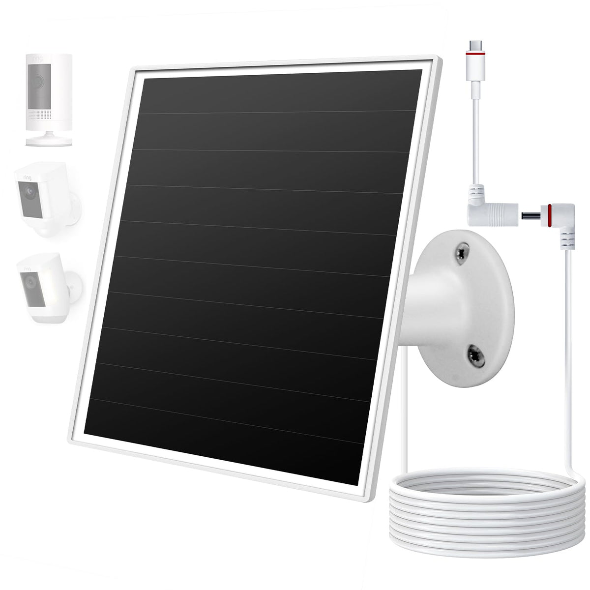 Orayafid 6W solar panel for Ring Stick Up Cam battery powers outdoor security.
