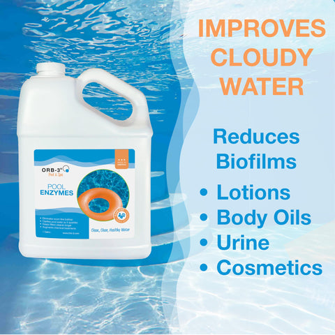 Orb-3 Pool Enzymes bucket-dilution: safe pre-dilution mix for even distribution.