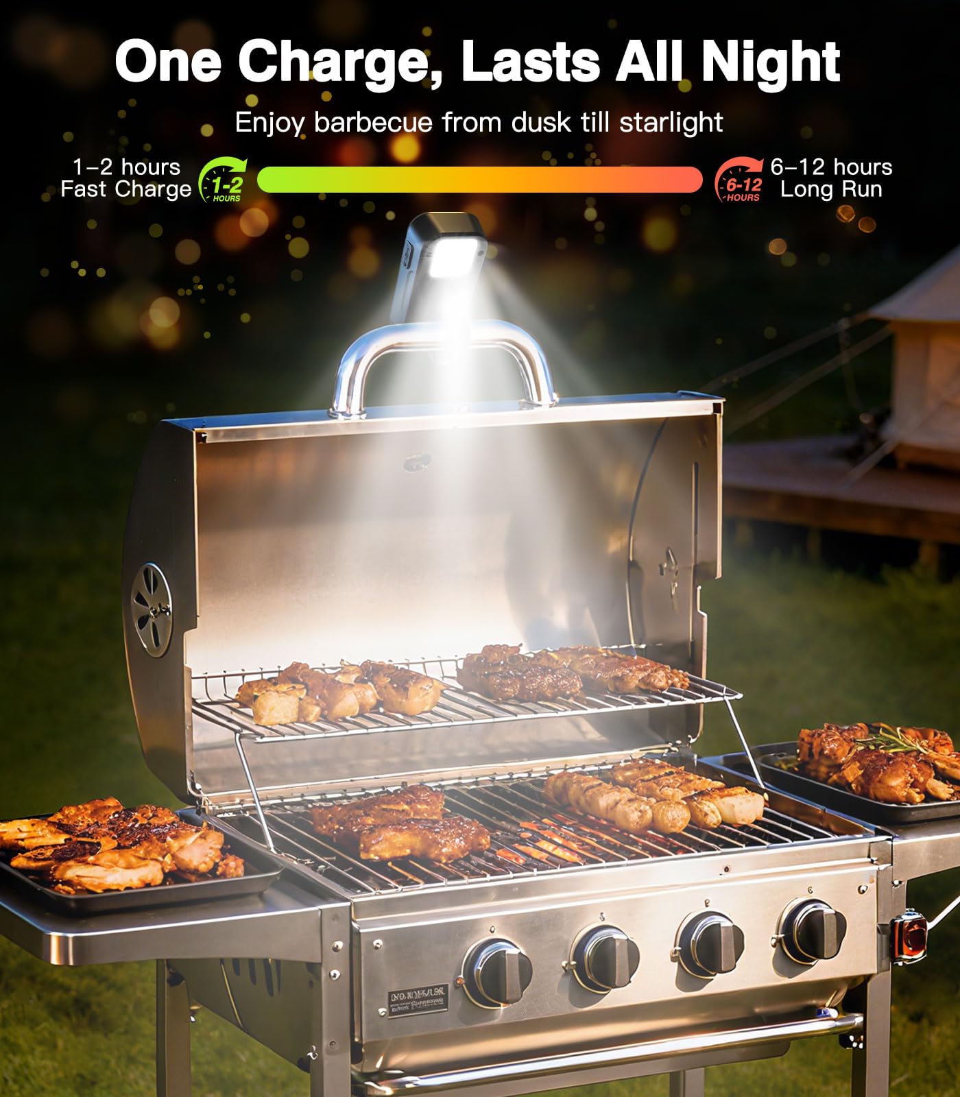 Orbecco IP44 waterproof grill light withstands splashes outdoors.