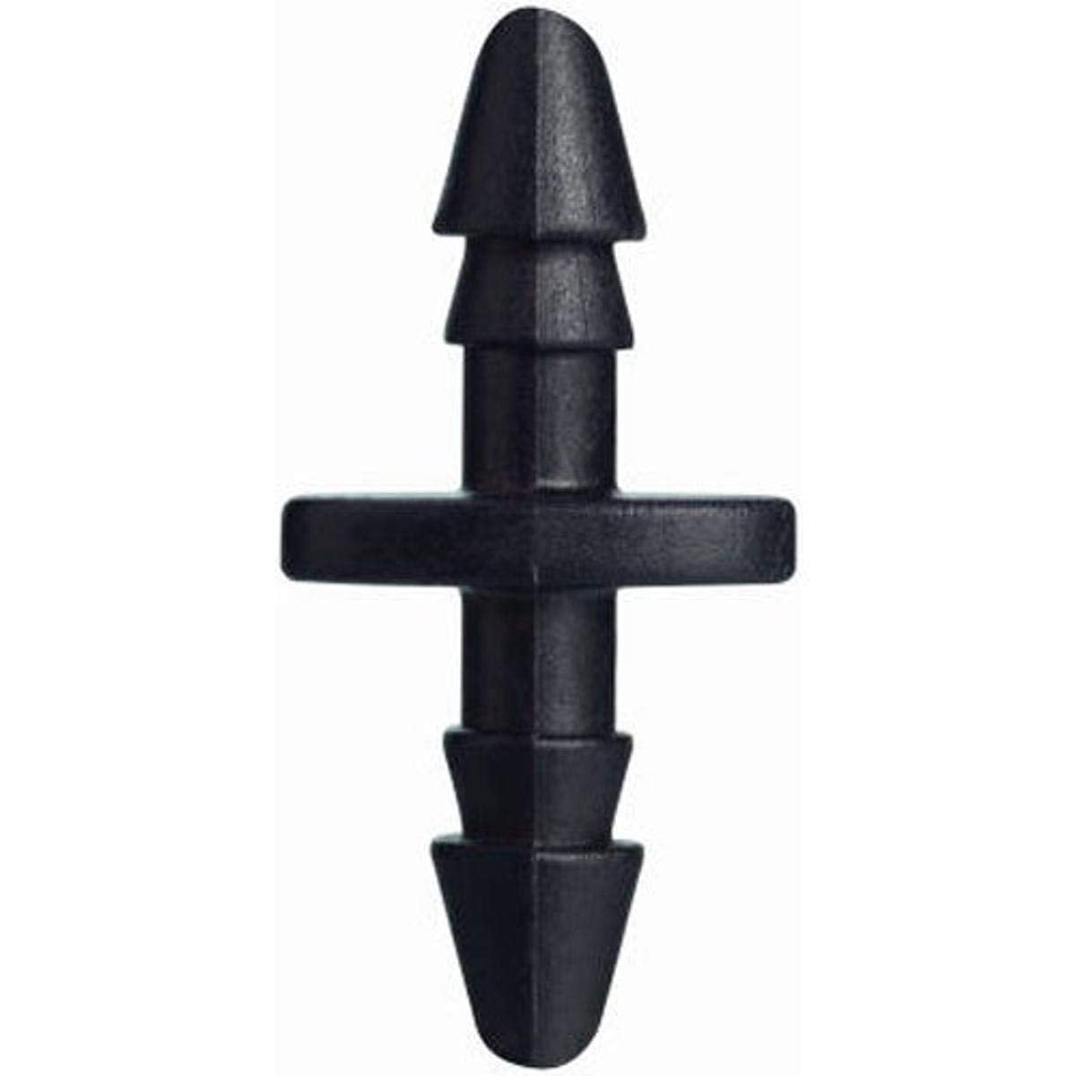 Orbit 1/4-inch barbed drip coupling secures tubing for reliable irrigation.