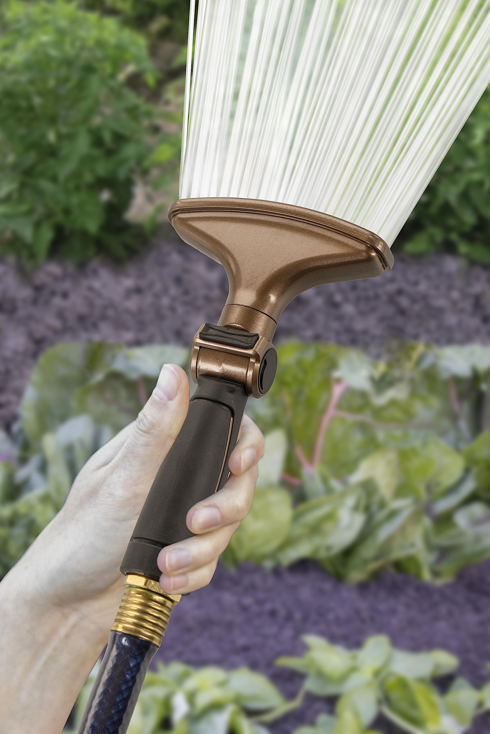 Orbit garden sprayer ensures wide coverage for efficient watering.