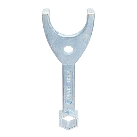 Orbit 53027 two-prong end engages flush head grooves for quick threading on sprinkler risers.