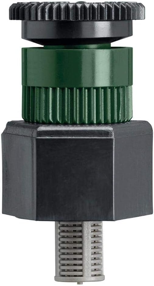 Orbit 54022 shrub sprinkler with adjustable arc for precise shrub watering.