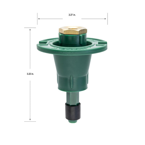 Orbit 54028 flush head with brass nozzle for shrub beds.