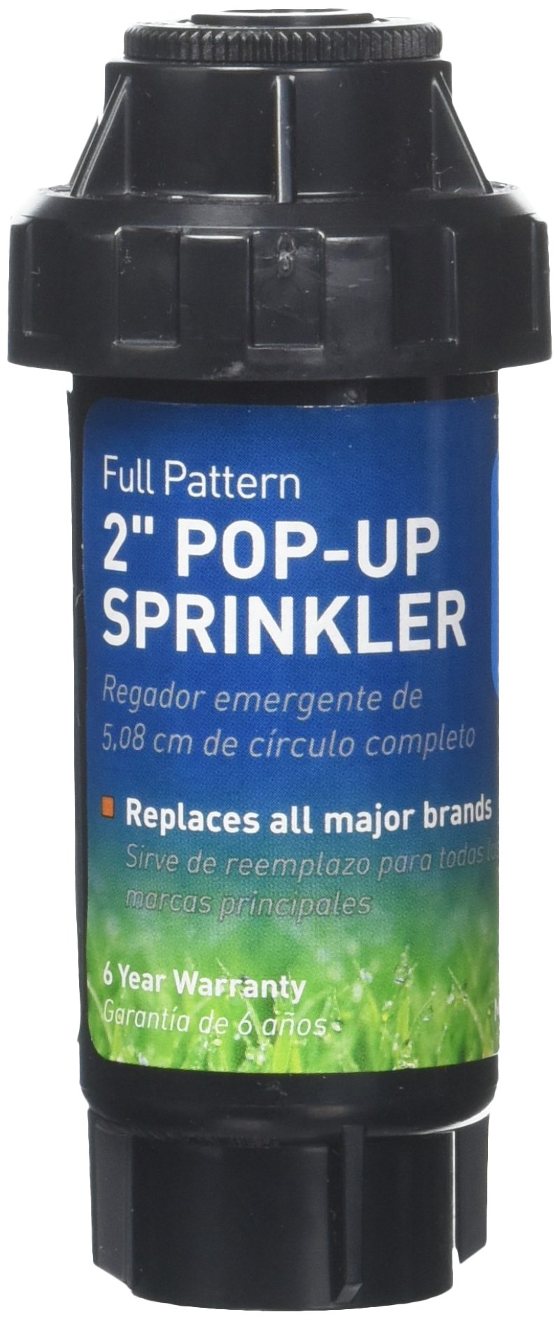 Orbit 54326 2-inch pop-up sprinkler head with full pattern nozzle for even coverage.