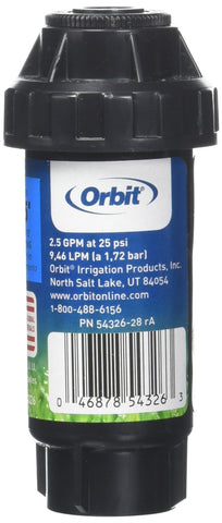 Orbit 54326 full pattern nozzle with adjustable radius for customized watering.