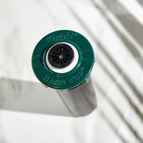 Orbit 54500 adjustable-pattern nozzle provides versatile 0-360 degree coverage.