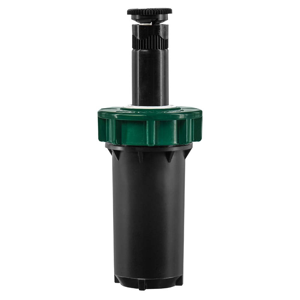 Orbit 54500 hard-top pop-up sprinkler with durable metal cap for rugged landscape edges.