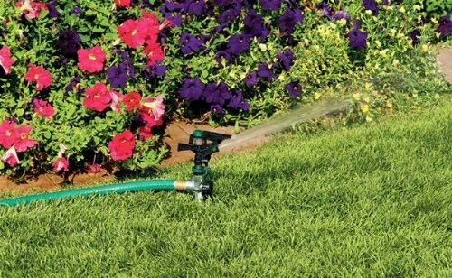 Orbit 55018 sprays up to 90 feet, ideal for large lawns and extended coverage