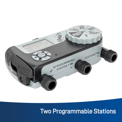 Orbit 56233D swivel coupling provides quick, secure hose attachment.