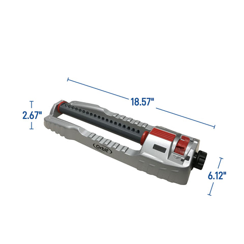 Orbit 56281 adjustable spray pattern controls for even coverage.