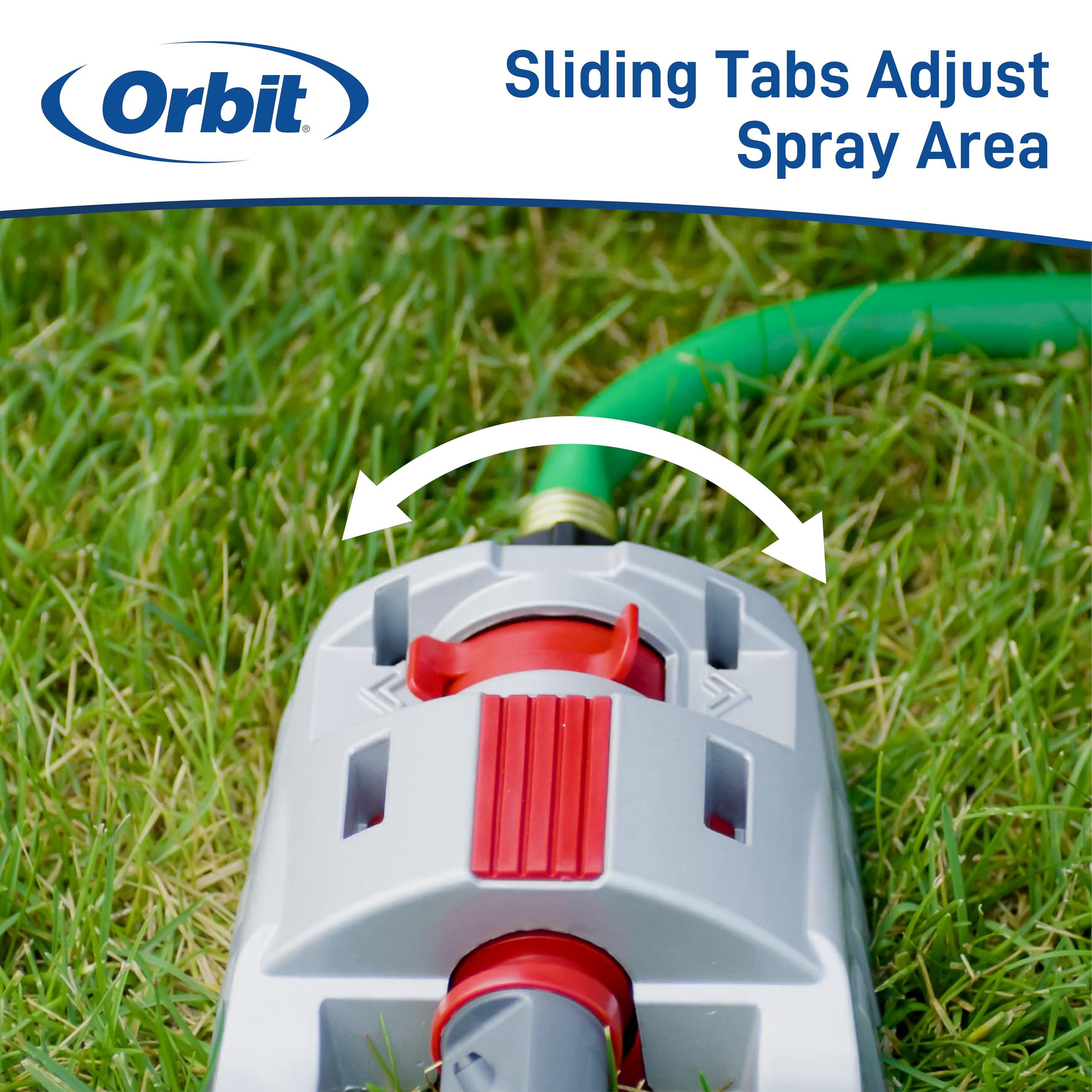 Orbit 56281 coverage diagram demonstrating wide area watering up to 4000 sq ft.