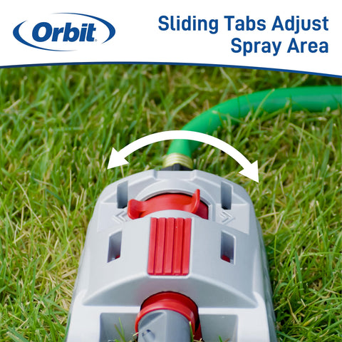 Orbit 56281 coverage diagram demonstrating wide area watering up to 4000 sq ft.