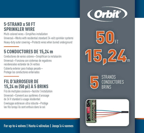 Orbit 57094 24 VAC signal travels up to 800 feet to valves.