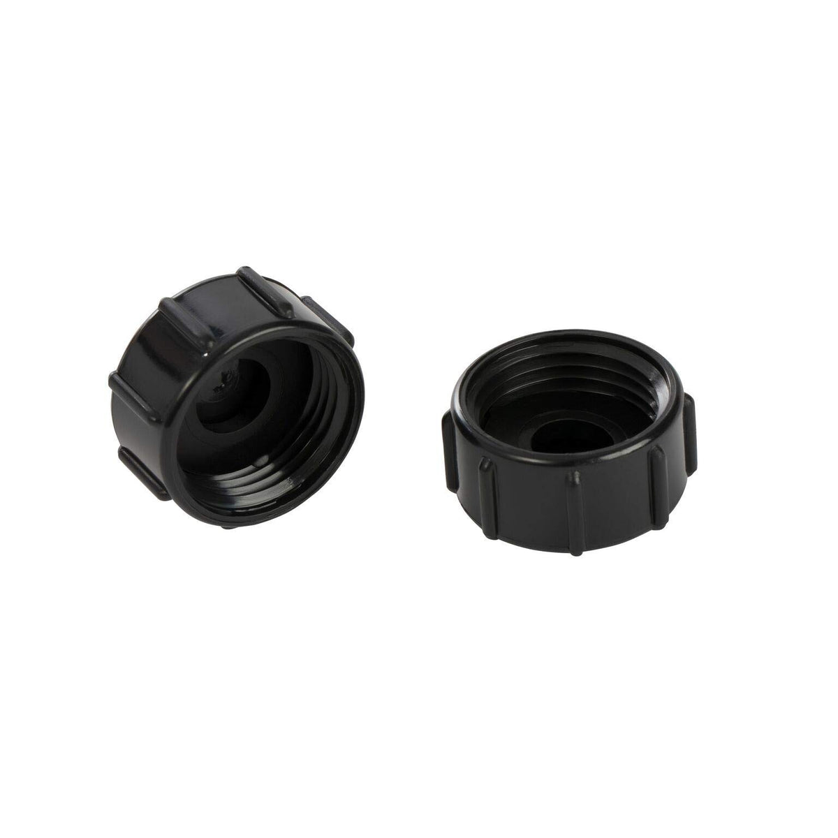Orbit 58067N polymer hose caps in black, two-pack, quick-seal to prevent leaks.