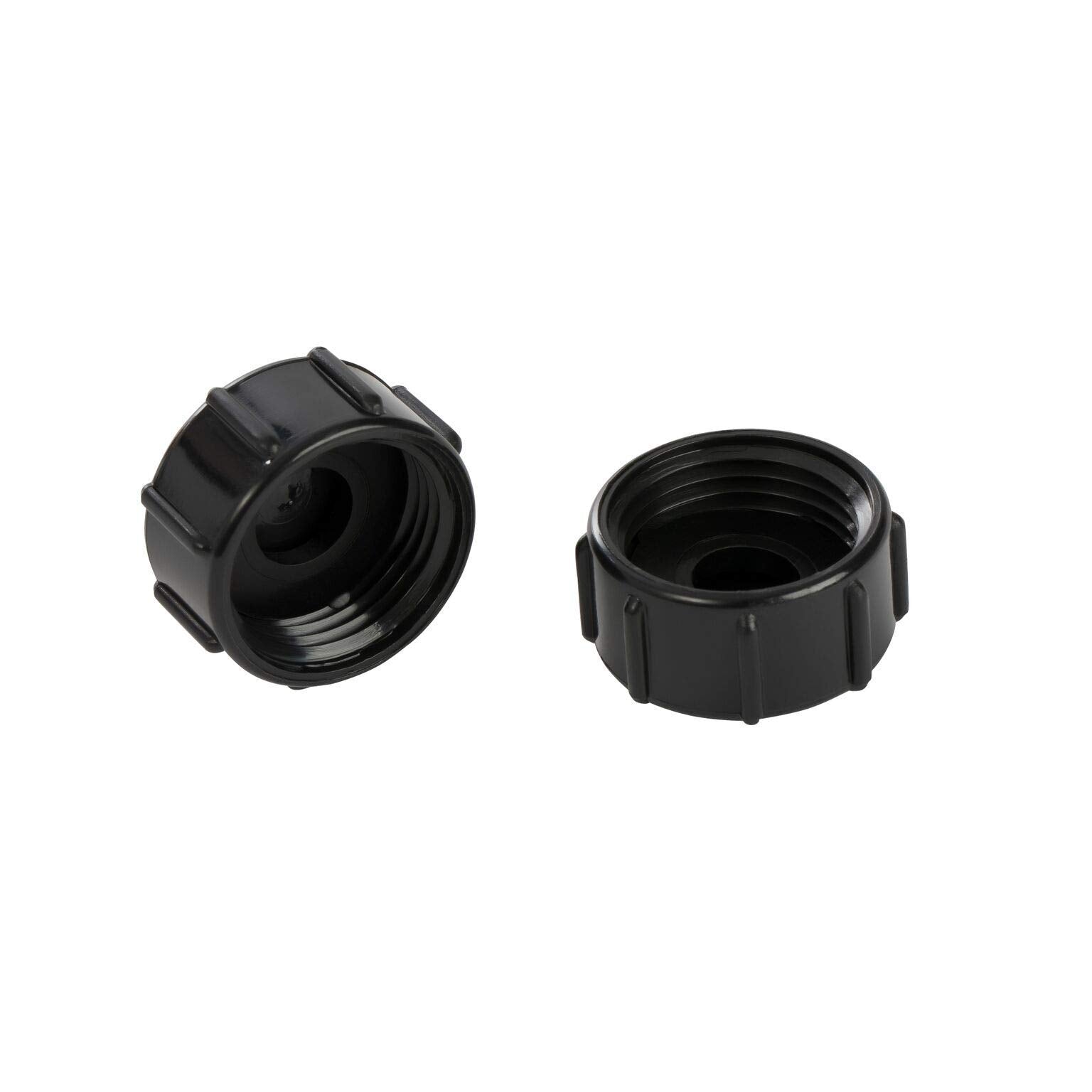 Orbit 58067N polymer hose caps in black, two-pack, quick-seal to prevent leaks.