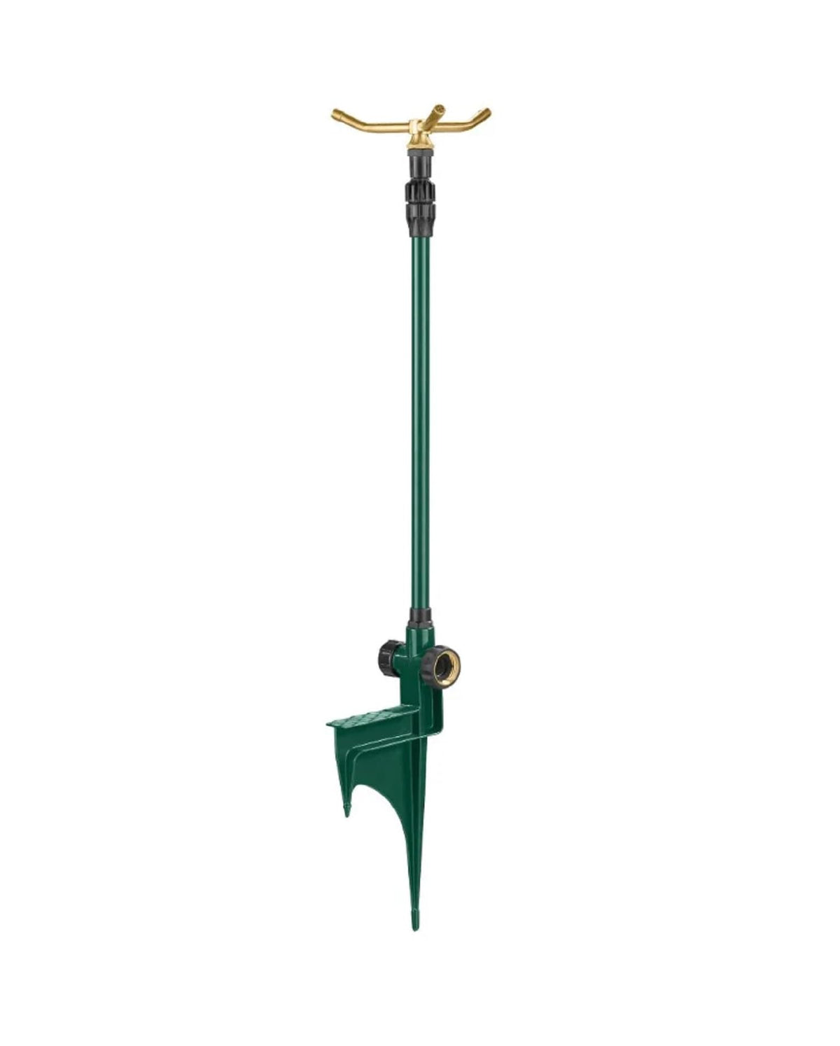 Orbit 58288 three-arm high-rise sprinkler base extends for adjustable watering height.