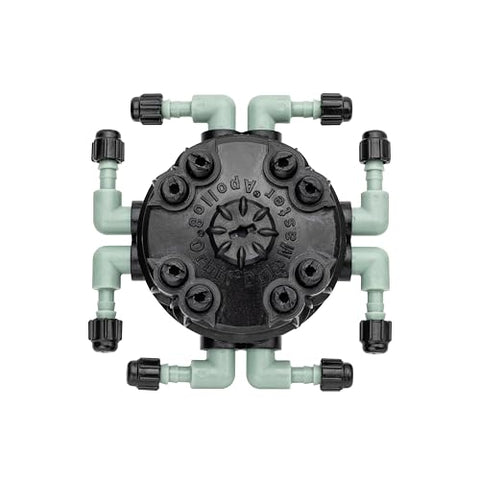 Orbit 67000 8-port adj flow drip manifold mpt connection demonstrates universal compatibility.