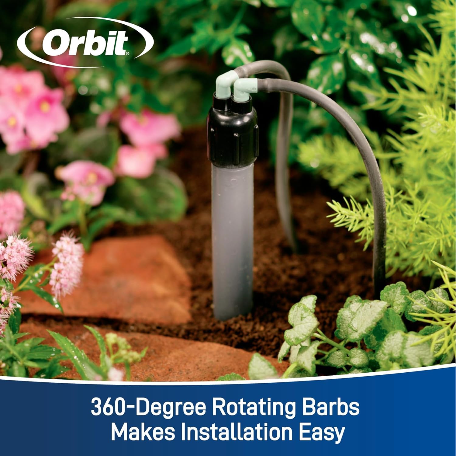 Orbit 67030 outdoor installation demonstrating drip system setup