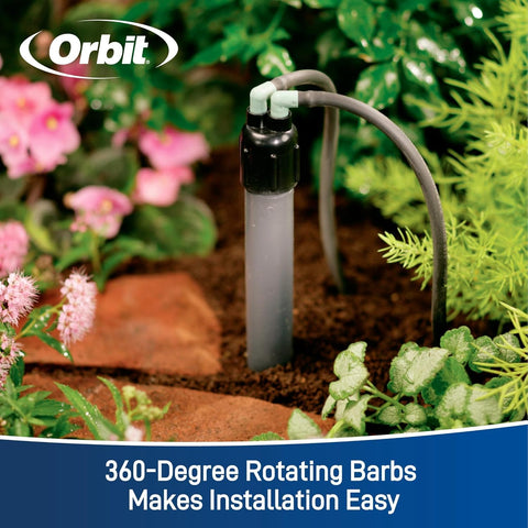 Orbit 67030 outdoor installation demonstrating drip system setup