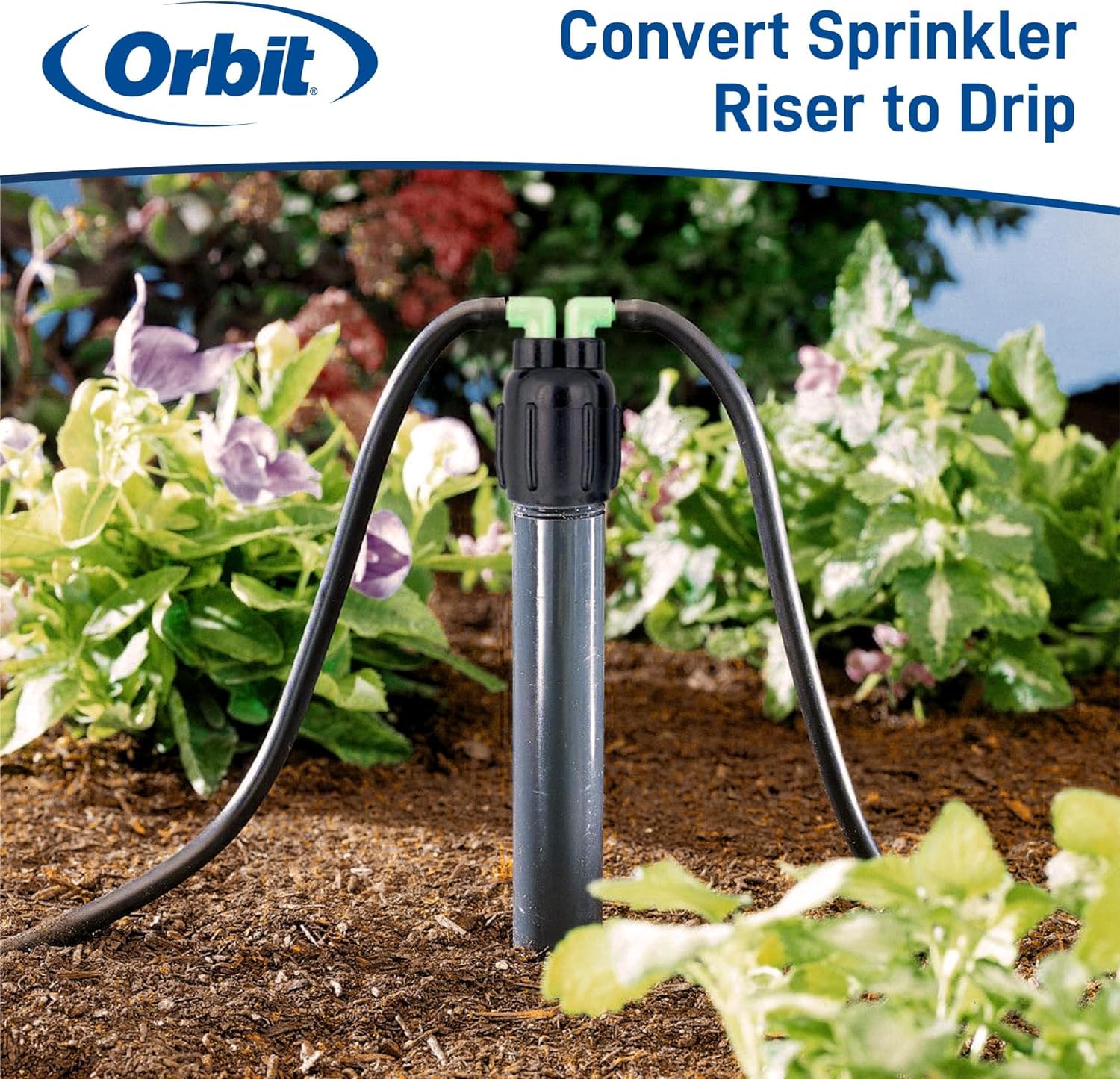 Orbit 67030 riser connection illustrating compatibility with standard lines