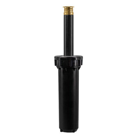 Orbit 80314 pop-up sprinkler shows compact head for neat irrigation.