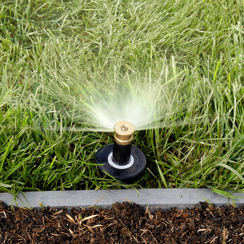 Orbit 80314 ratcheting riser enables post-install spray direction tweaks.