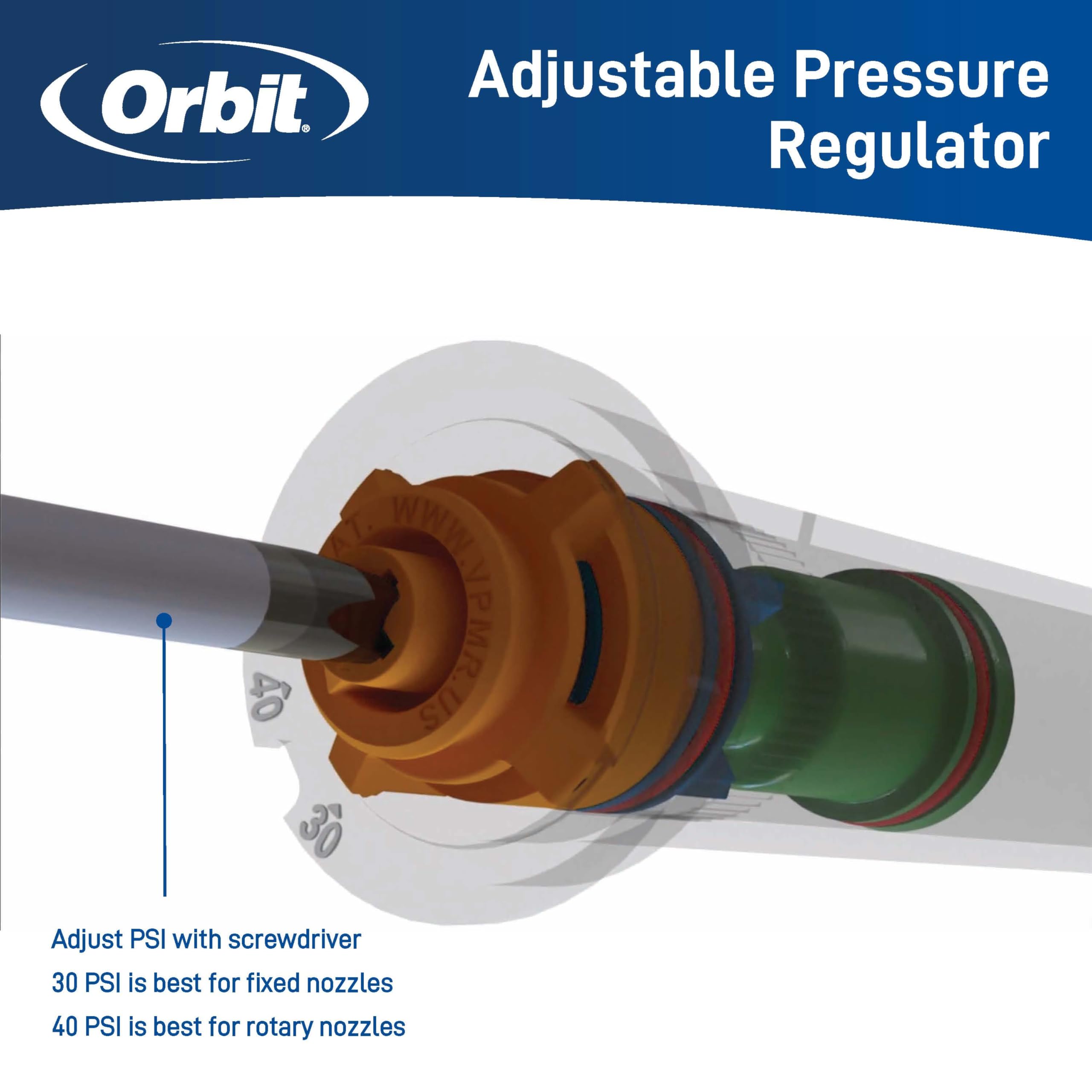 Orbit 80314 stainless steel riser spring resists corrosion over time.