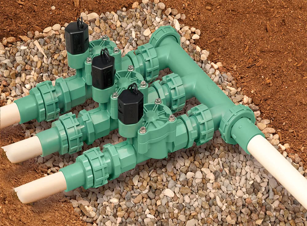 Orbit 91207 poly pipe adapters included for simple PVC or poly connections