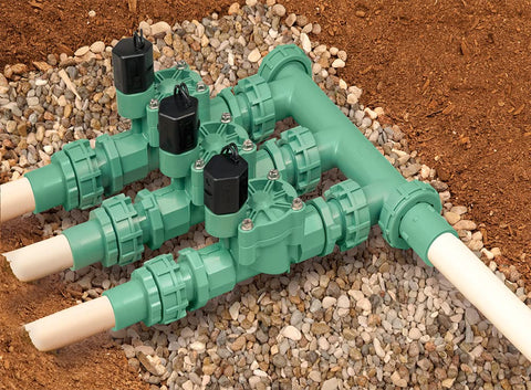Orbit 91207 poly pipe adapters included for simple PVC or poly connections