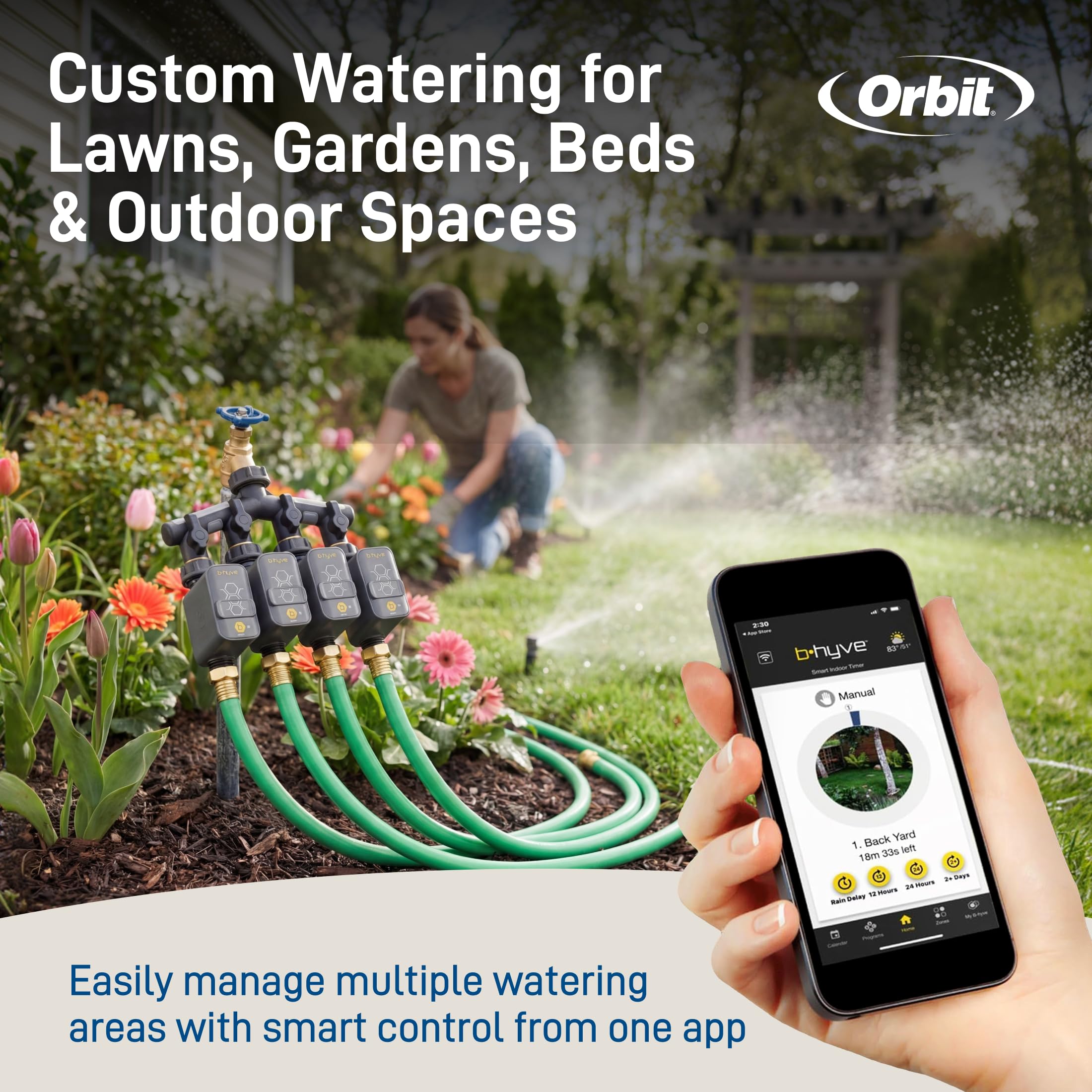 Efficient water use with Orbit timer reducing waste