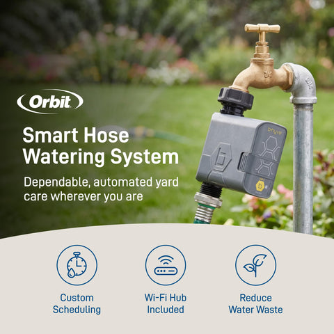 Orbit B-hyve Gen 2 Wi-Fi hub enabling remote watering control