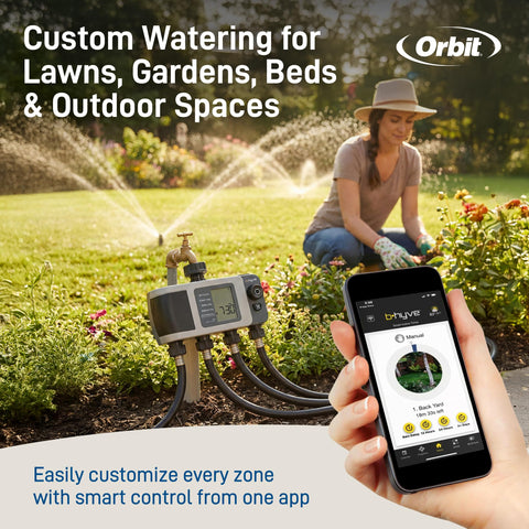Orbit B-hyve XD provides smart scheduling for efficient yard watering.