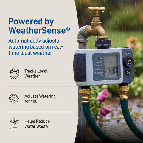 Orbit B-hyve XD IPX-5 waterproof design withstands garden spray.