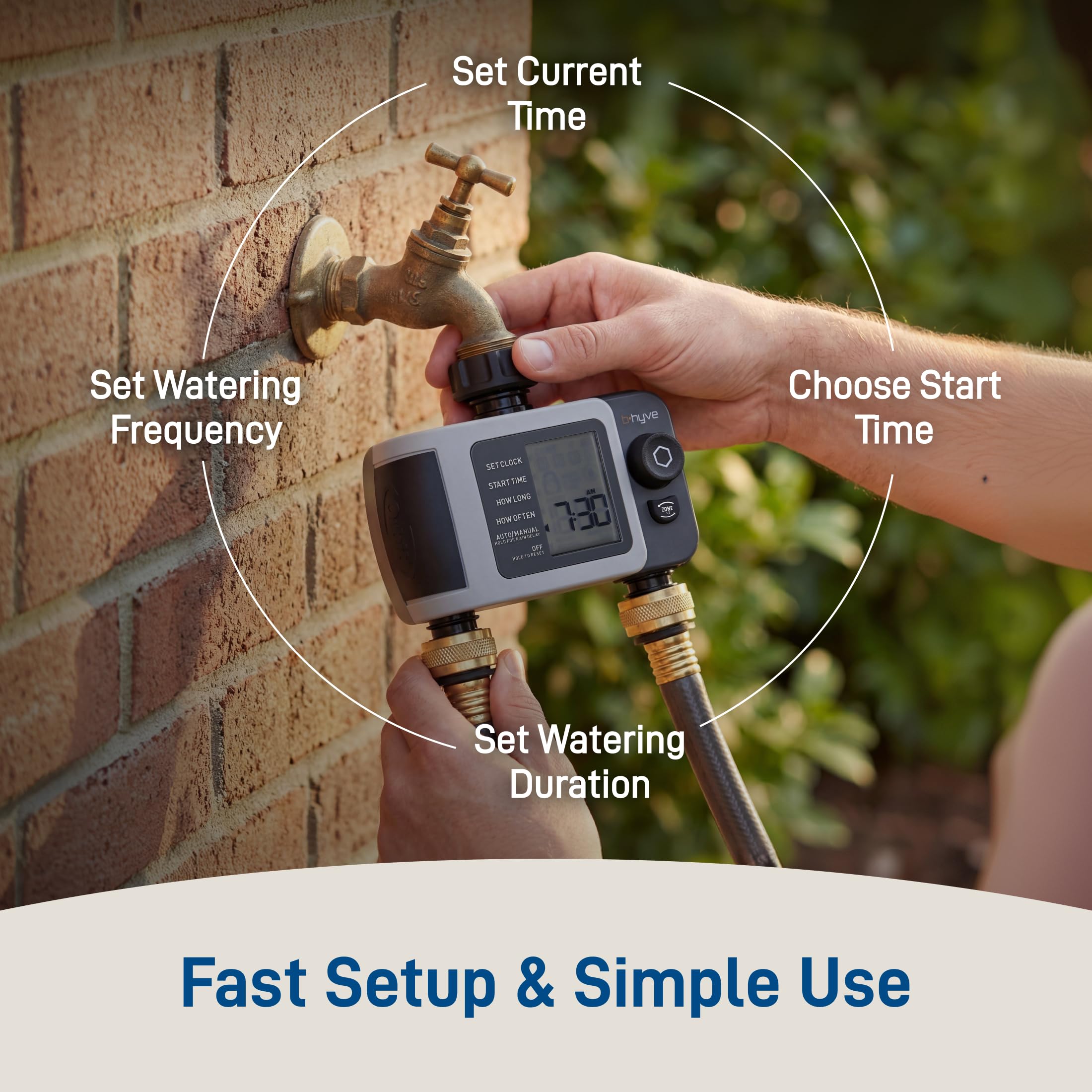 Orbit B-hyve XD two-port timer controls multiple zones.