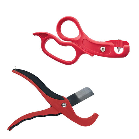 Orbit drip-tubing-cutter in action for clean cuts on irrigation tubing