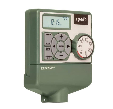 Orbit Easy Dial 6-Station Indoor Controller wiring terminals for straightforward installation.