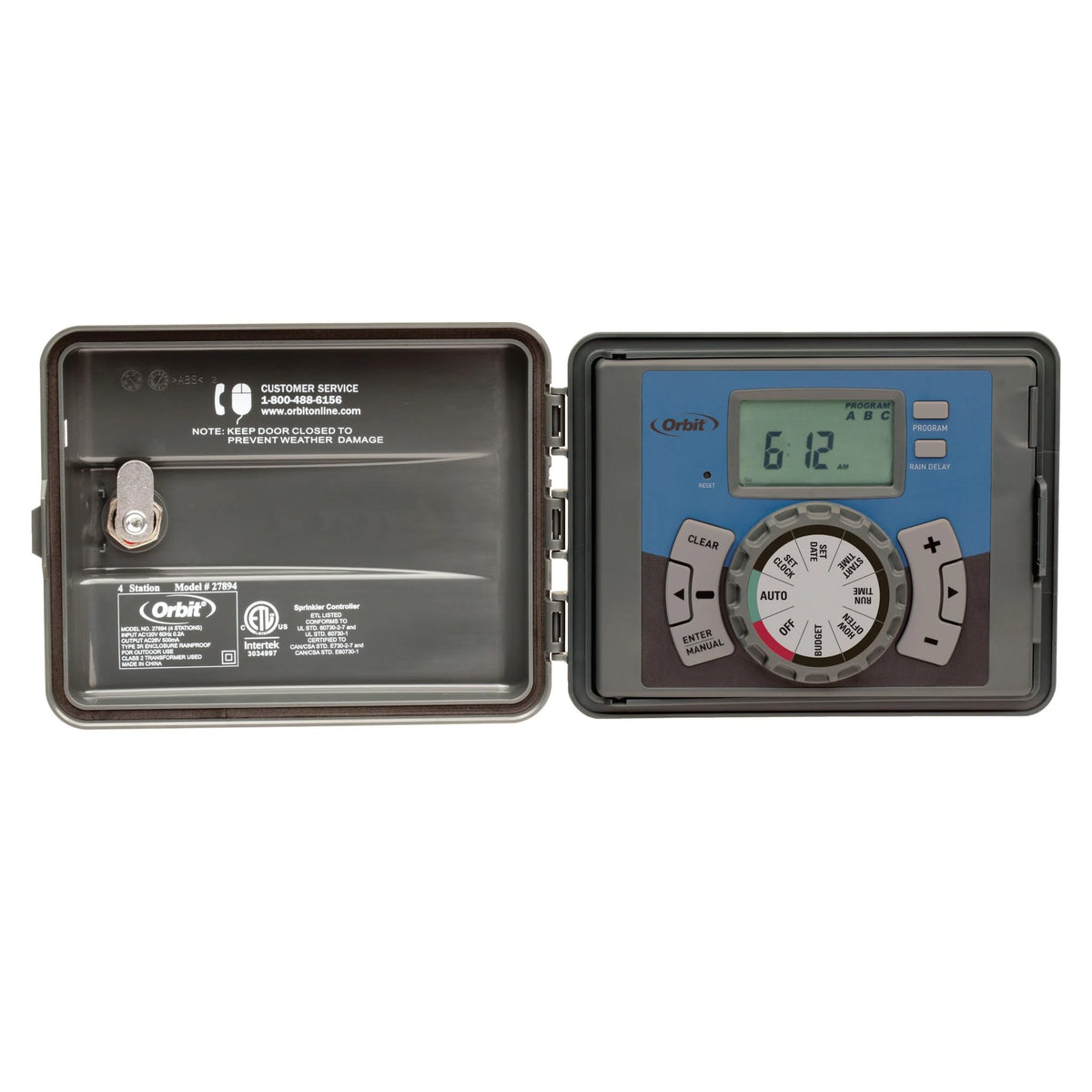 Orbit Easy Set Logic timer unit with multi-zone control for efficient irrigation.