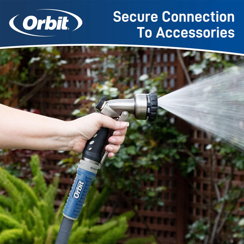 Orbit ExoJacket anti-kink technology keeps a steady flow during garden tasks.