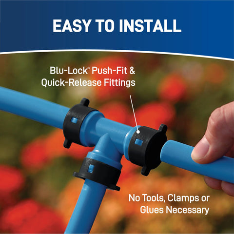 Orbit gear drive sprinkler heads deliver even coverage across lawns.