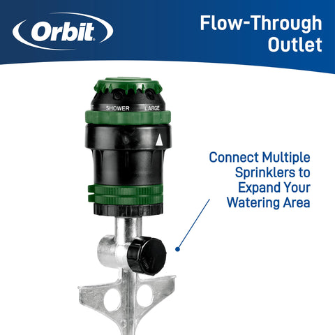 Orbit H2O-6 easy-adjust tabs enable quick sprinkler direction changes.
