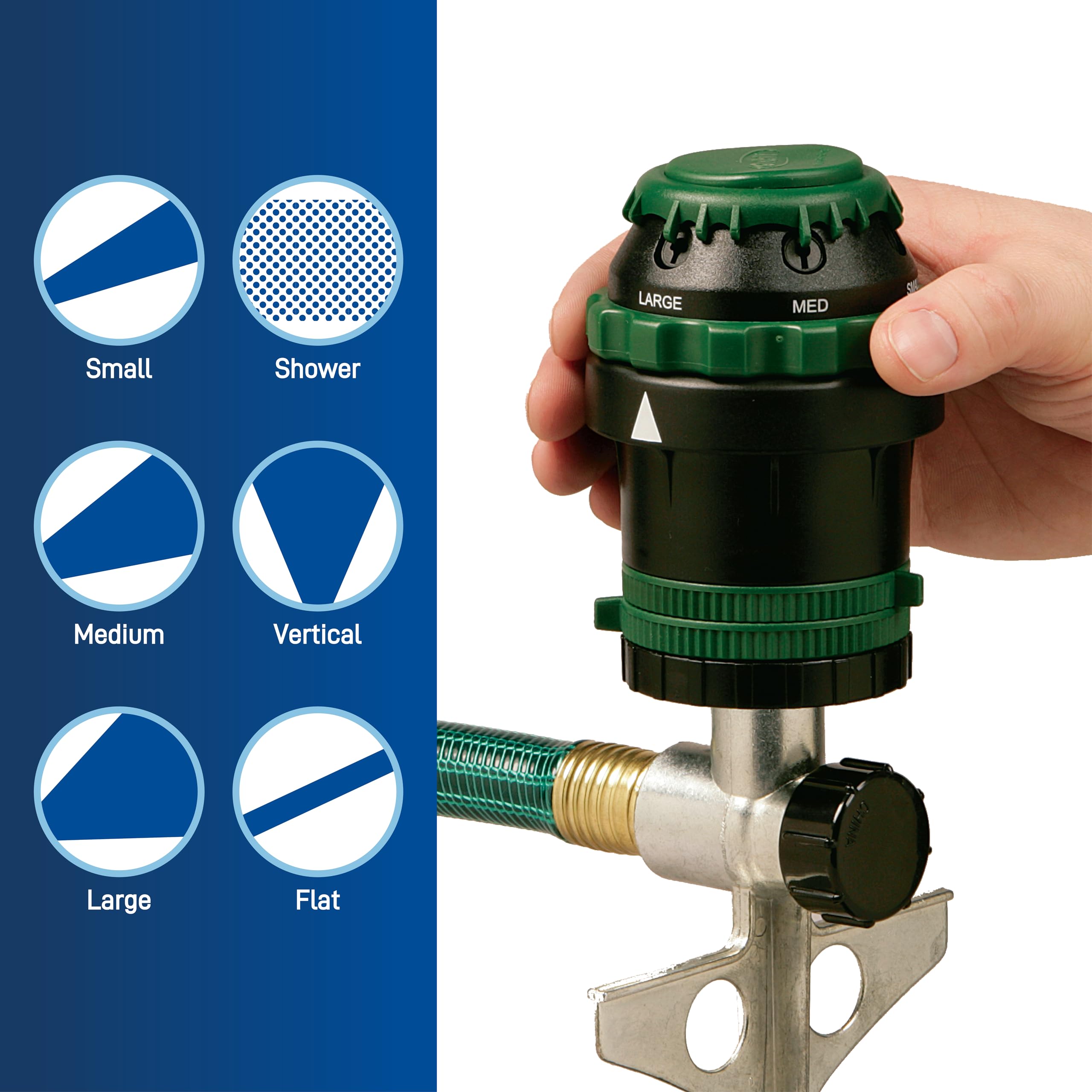 Orbit H2O-6 simple installation with common garden hose connections.