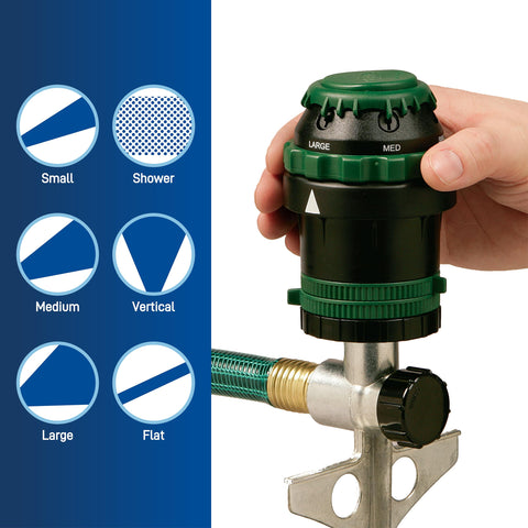 Orbit H2O-6 simple installation with common garden hose connections.