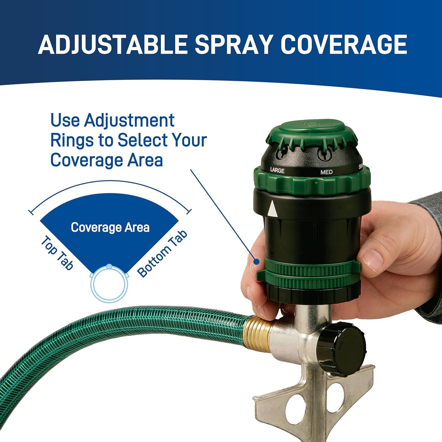 Orbit H2O-Six Gear Drive Sprinkler - 4-position diffuser to control spray drops
