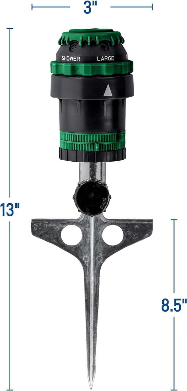 Orbit H2O-Six Gear Drive Sprinkler - durable plastic construction stands up to seasons