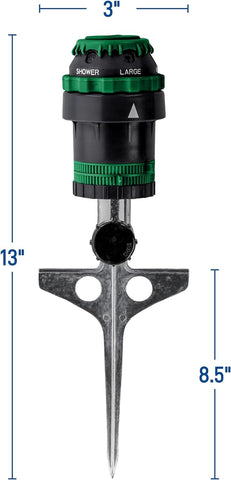 Orbit H2O-Six Gear Drive Sprinkler - durable plastic construction stands up to seasons