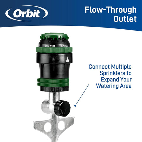 Orbit H2O-Six Gear Drive Sprinkler - six patterns for versatile irrigation