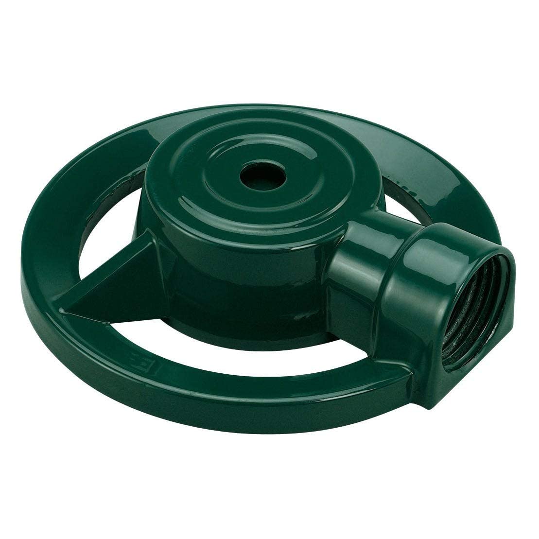 Orbit heavy-duty lawn sprinkler with metal construction delivers durable, even coverage across a yard.